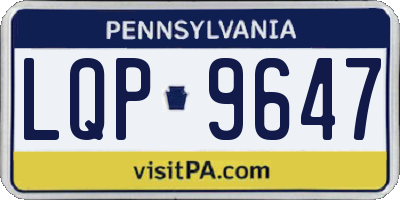 PA license plate LQP9647