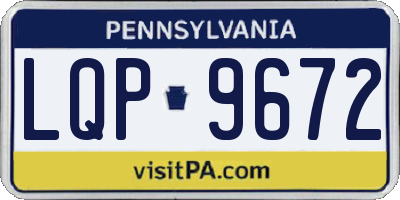 PA license plate LQP9672