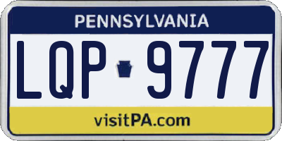 PA license plate LQP9777