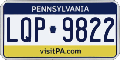 PA license plate LQP9822