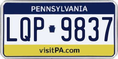PA license plate LQP9837