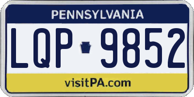 PA license plate LQP9852