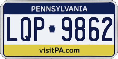 PA license plate LQP9862