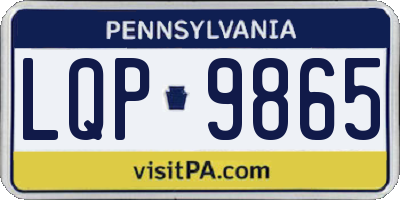 PA license plate LQP9865