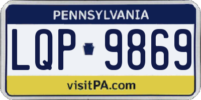 PA license plate LQP9869