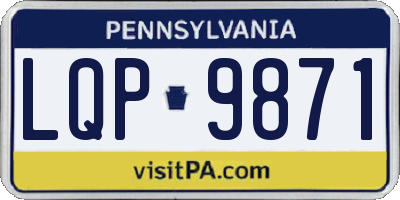 PA license plate LQP9871
