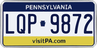 PA license plate LQP9872