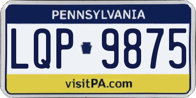 PA license plate LQP9875
