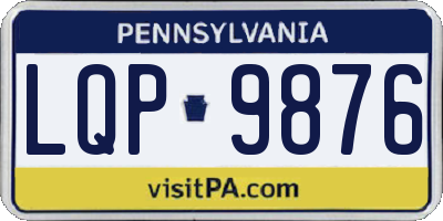 PA license plate LQP9876