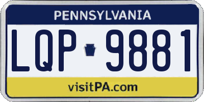 PA license plate LQP9881