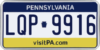 PA license plate LQP9916