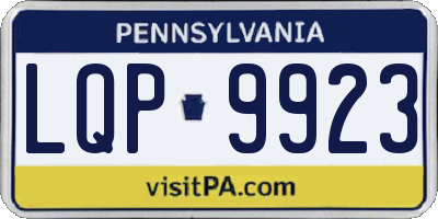 PA license plate LQP9923