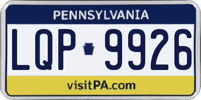PA license plate LQP9926