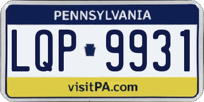 PA license plate LQP9931