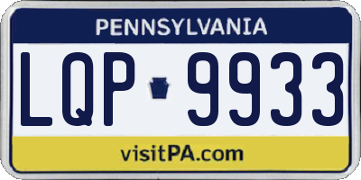 PA license plate LQP9933