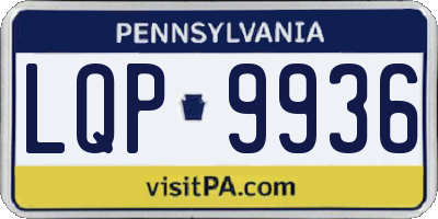 PA license plate LQP9936