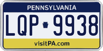 PA license plate LQP9938