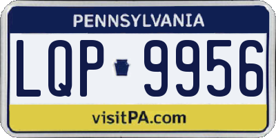 PA license plate LQP9956