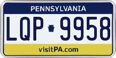 PA license plate LQP9958