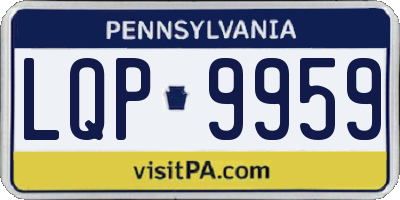 PA license plate LQP9959