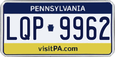 PA license plate LQP9962