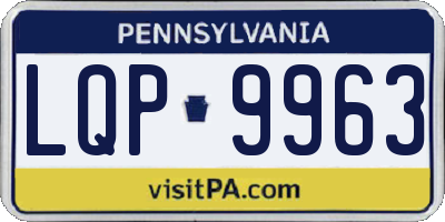 PA license plate LQP9963