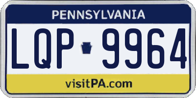 PA license plate LQP9964