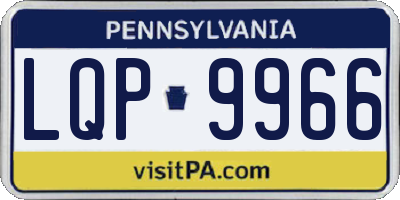 PA license plate LQP9966