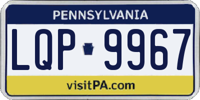 PA license plate LQP9967