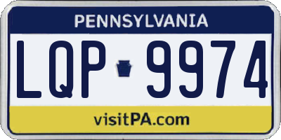 PA license plate LQP9974