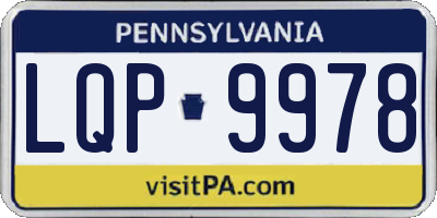 PA license plate LQP9978