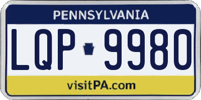 PA license plate LQP9980