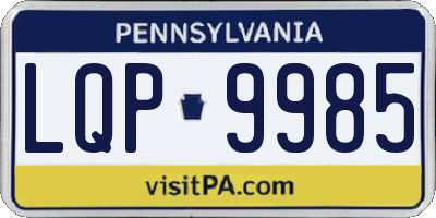 PA license plate LQP9985