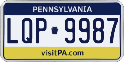 PA license plate LQP9987