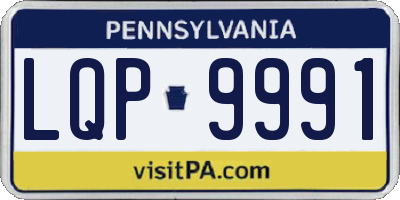 PA license plate LQP9991