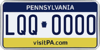 PA license plate LQQ0000