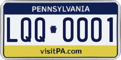 PA license plate LQQ0001