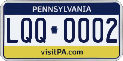 PA license plate LQQ0002