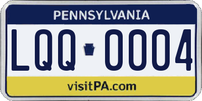 PA license plate LQQ0004
