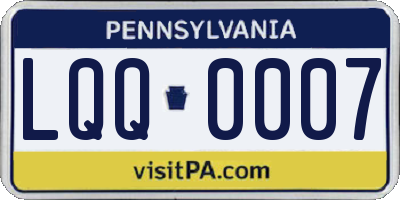 PA license plate LQQ0007