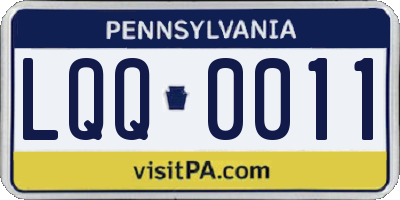 PA license plate LQQ0011