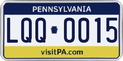 PA license plate LQQ0015