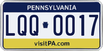 PA license plate LQQ0017