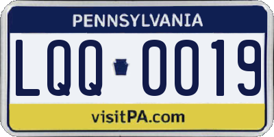 PA license plate LQQ0019