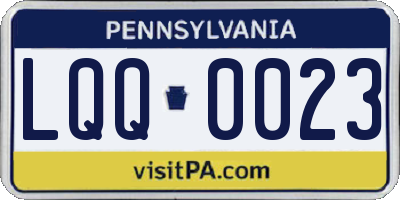 PA license plate LQQ0023