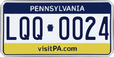 PA license plate LQQ0024