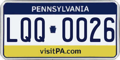 PA license plate LQQ0026