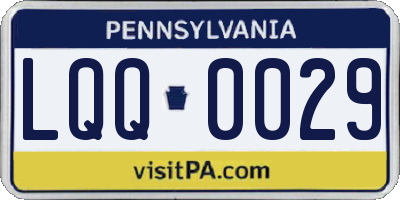 PA license plate LQQ0029