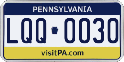 PA license plate LQQ0030