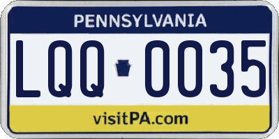 PA license plate LQQ0035